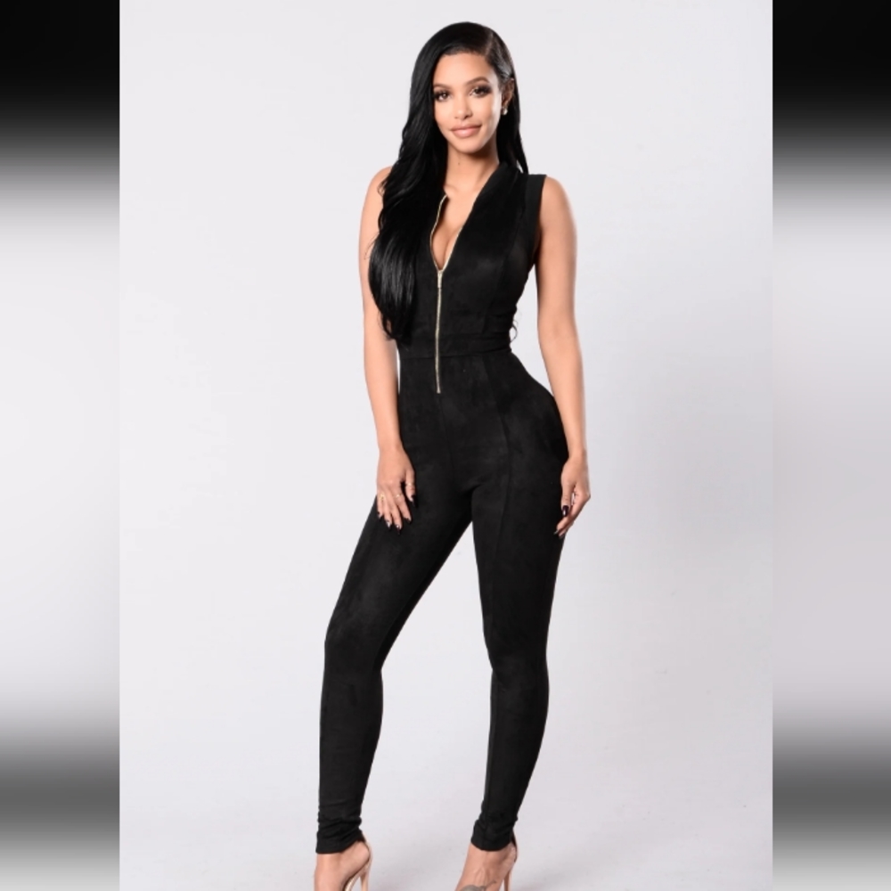 Fashion Nova Black Good Behavior Lg Jumpsuit